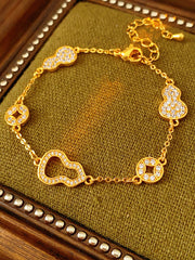 Lucky Gourd Pave Zircon Chain Bracelet MBS0135