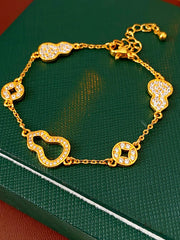 Lucky Gourd Pave Zircon Chain Bracelet MBS0135