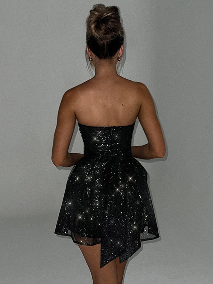 Ruched Strapless A-line Party Dress MCW1193