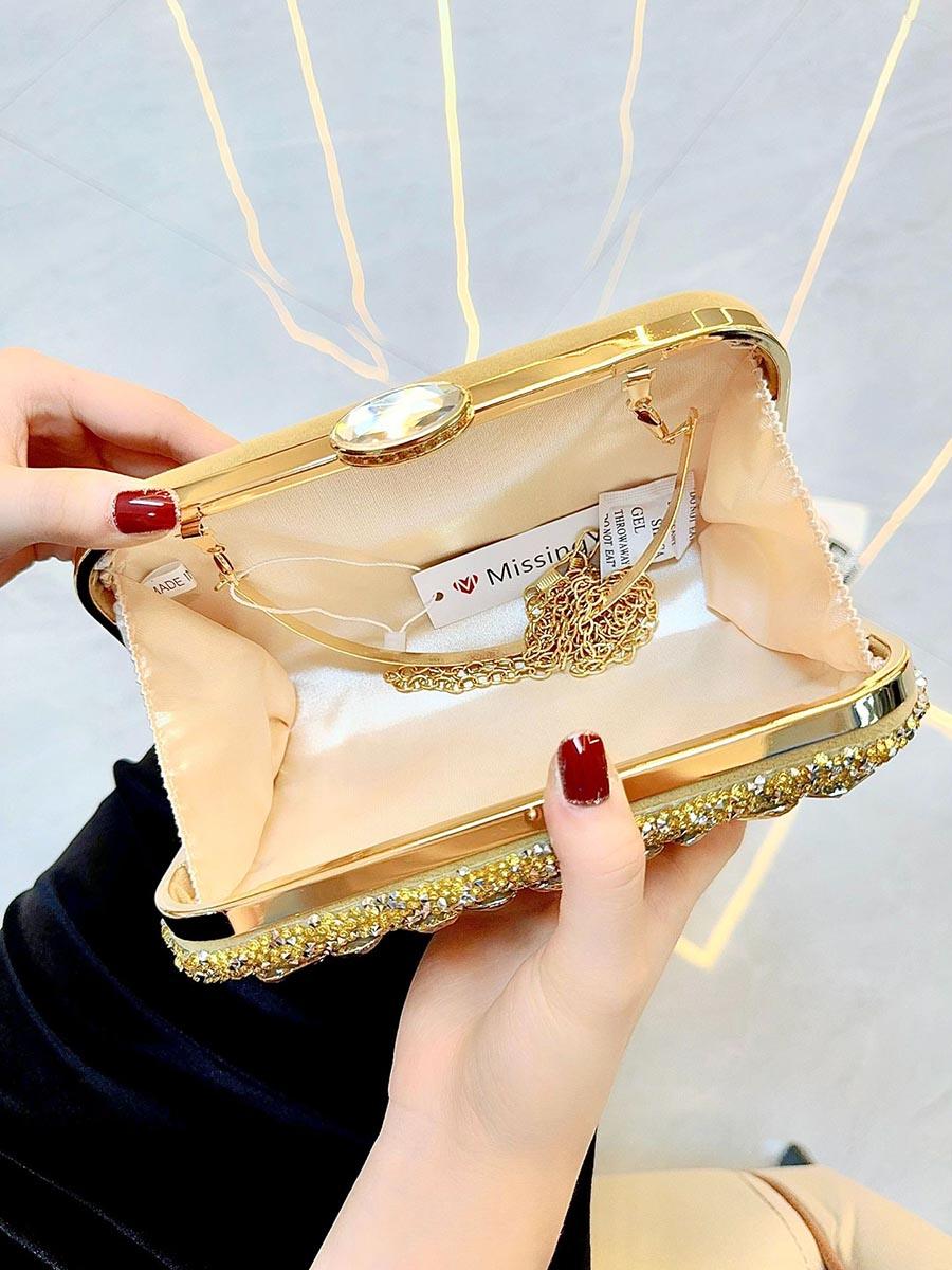 Luxe Rhinestone Evening Box Clutches MNBF111