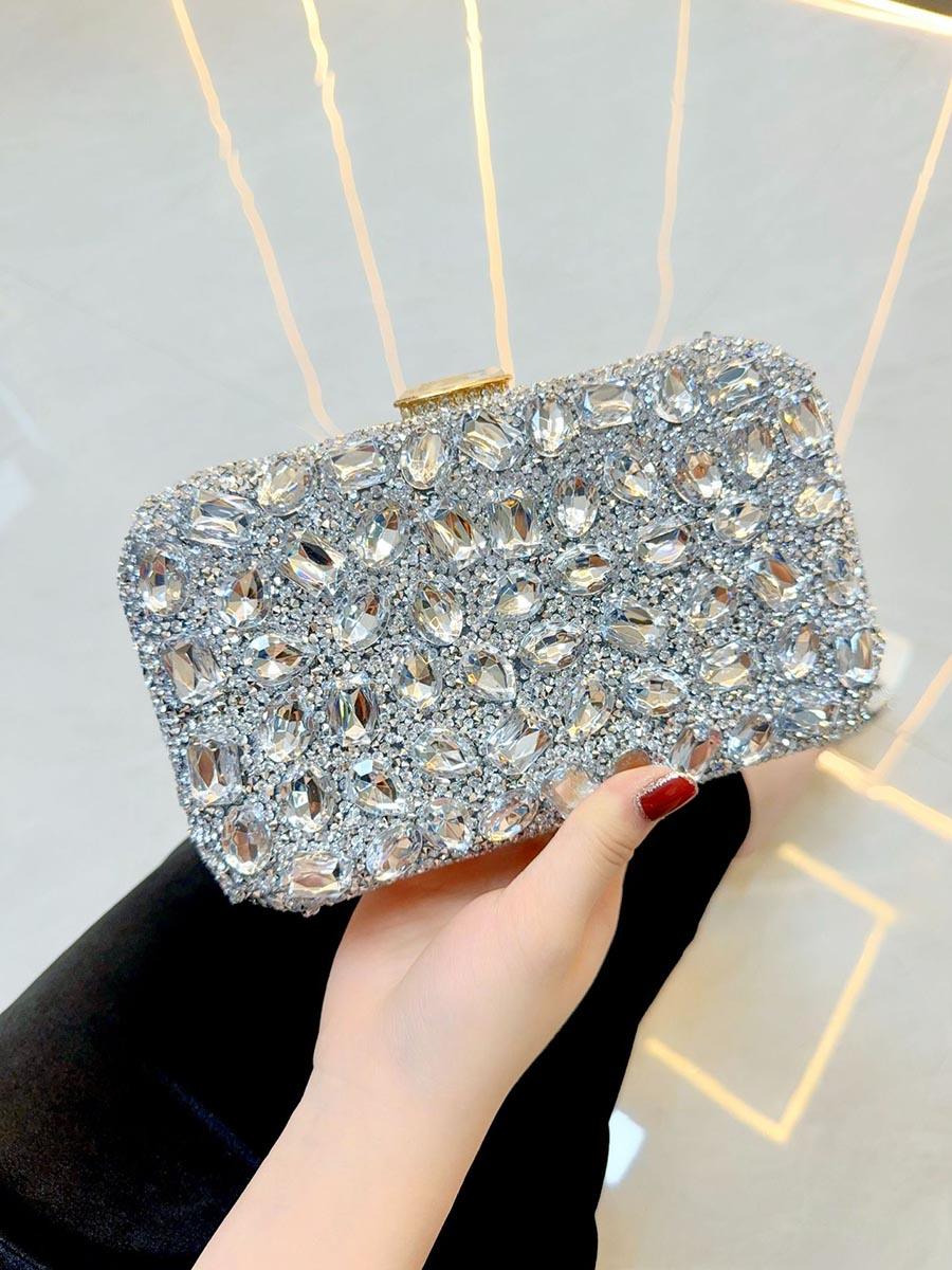 Luxe Rhinestone Evening Box Clutches MNBF111