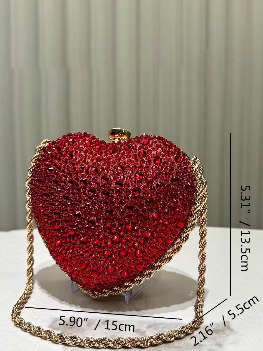 Heart Rhinestone Fashion Chain Clutches MNBF115
