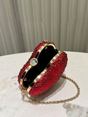 Heart Rhinestone Fashion Chain Clutches MNBF115