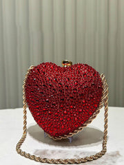 Heart Rhinestone Fashion Chain Clutches MNBF115