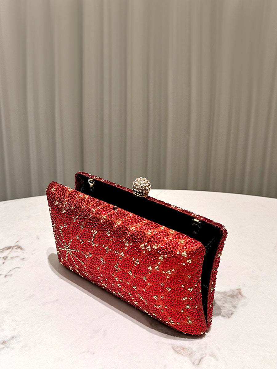Red Star Beaded Evening Clutch Bag MNBF119