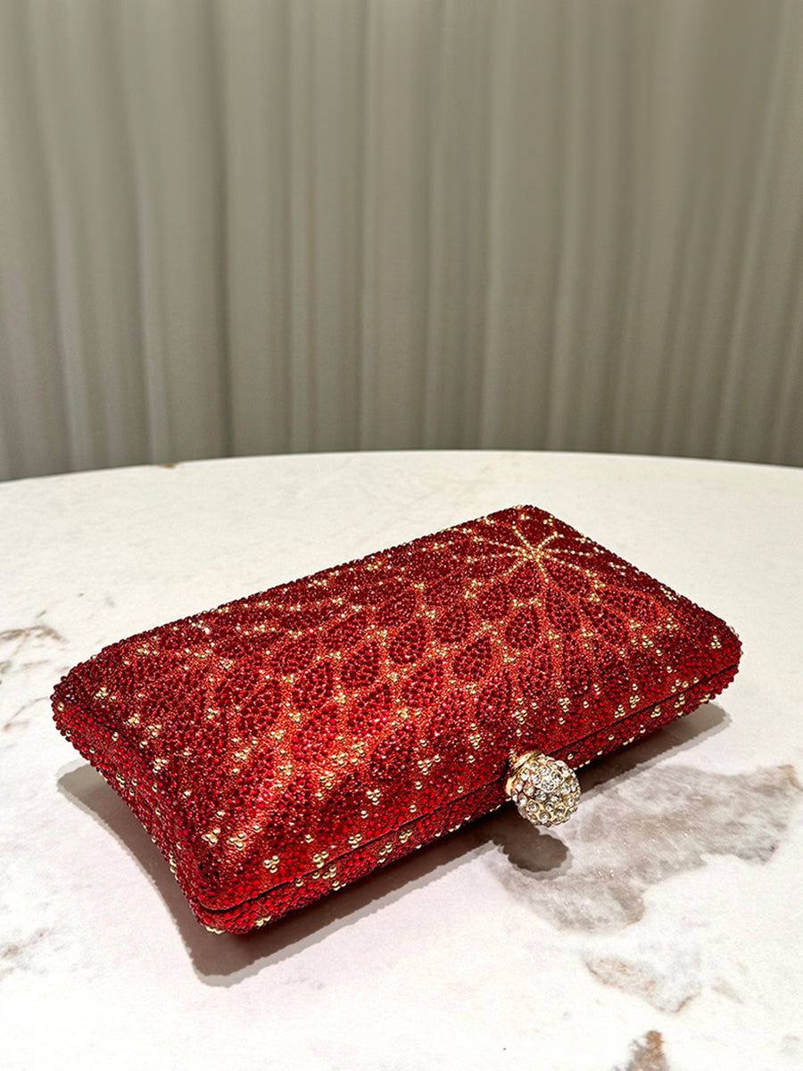 Red Star Beaded Evening Clutch Bag MNBF119