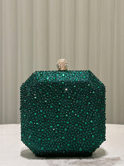 Emerald Green Rhinestone Statement Clutch Bag MNBF120