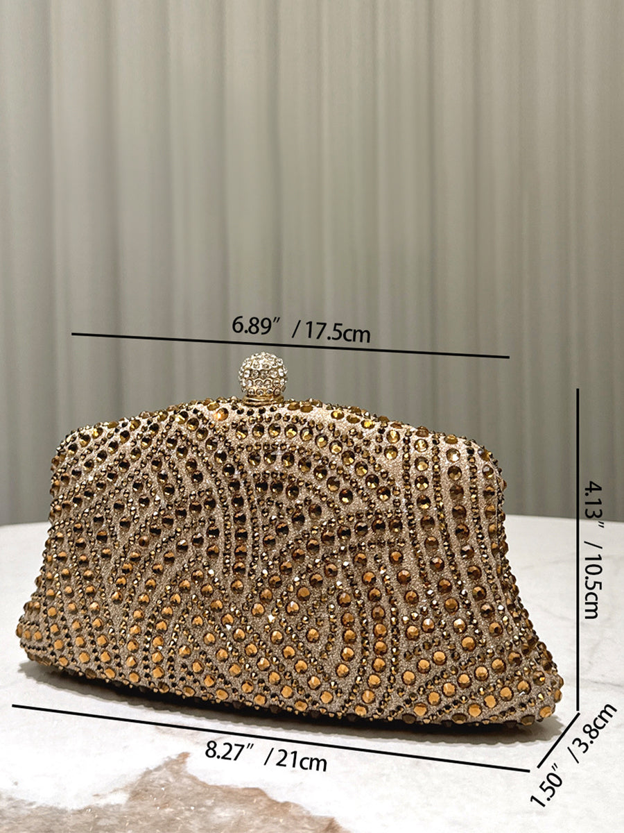 Rhinestone Ruched Evening Clutch Bag MNBF121