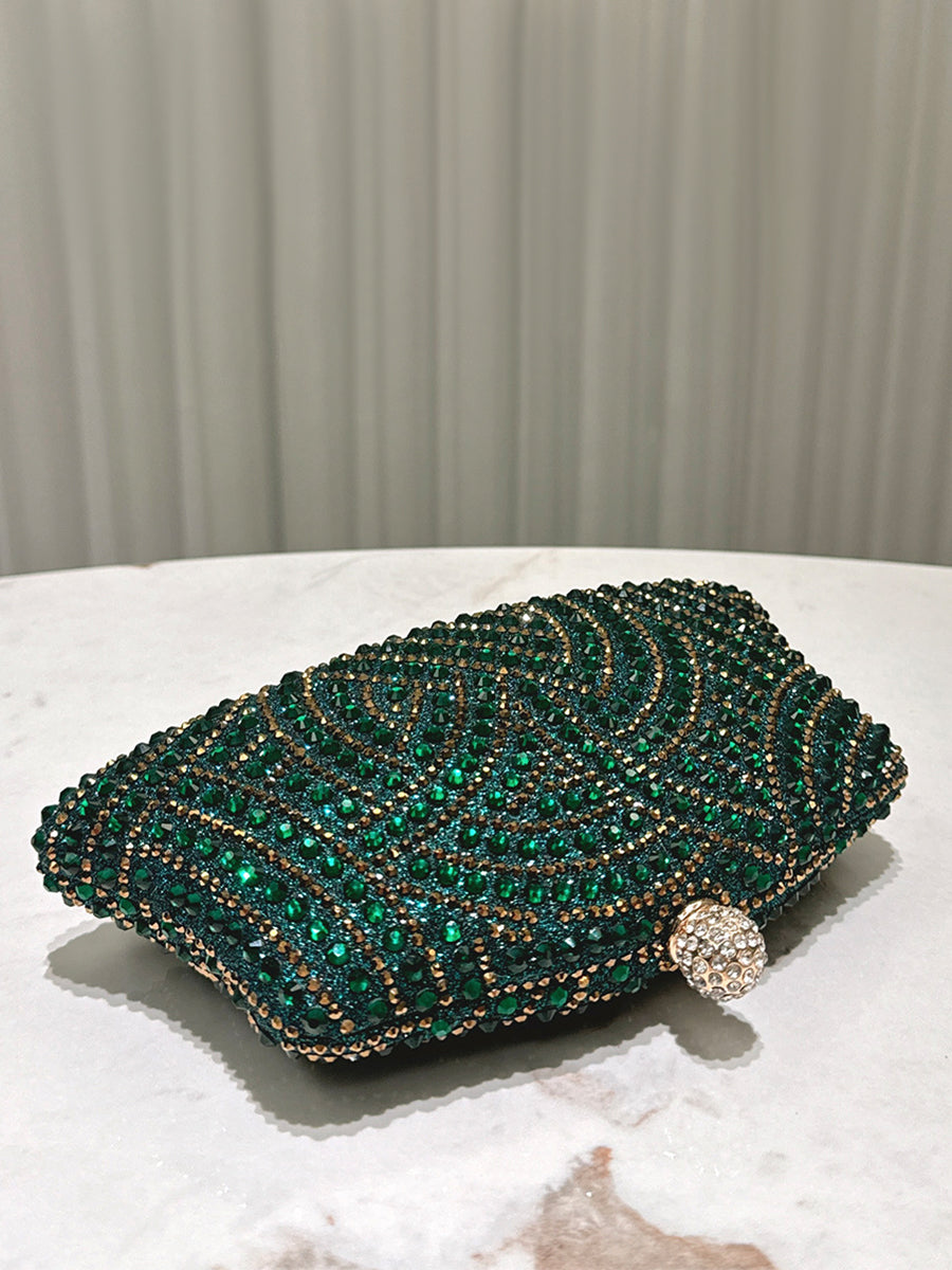 Rhinestone Ruched Evening Clutch Bag MNBF121