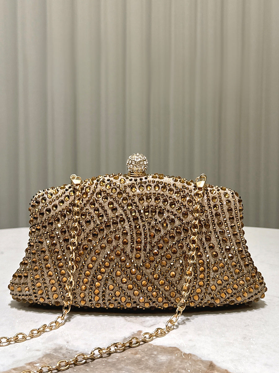 Rhinestone Ruched Evening Clutch Bag MNBF121