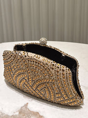 Rhinestone Ruched Evening Clutch Bag MNBF121