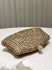 Rhinestone Ruched Evening Clutch Bag MNBF121