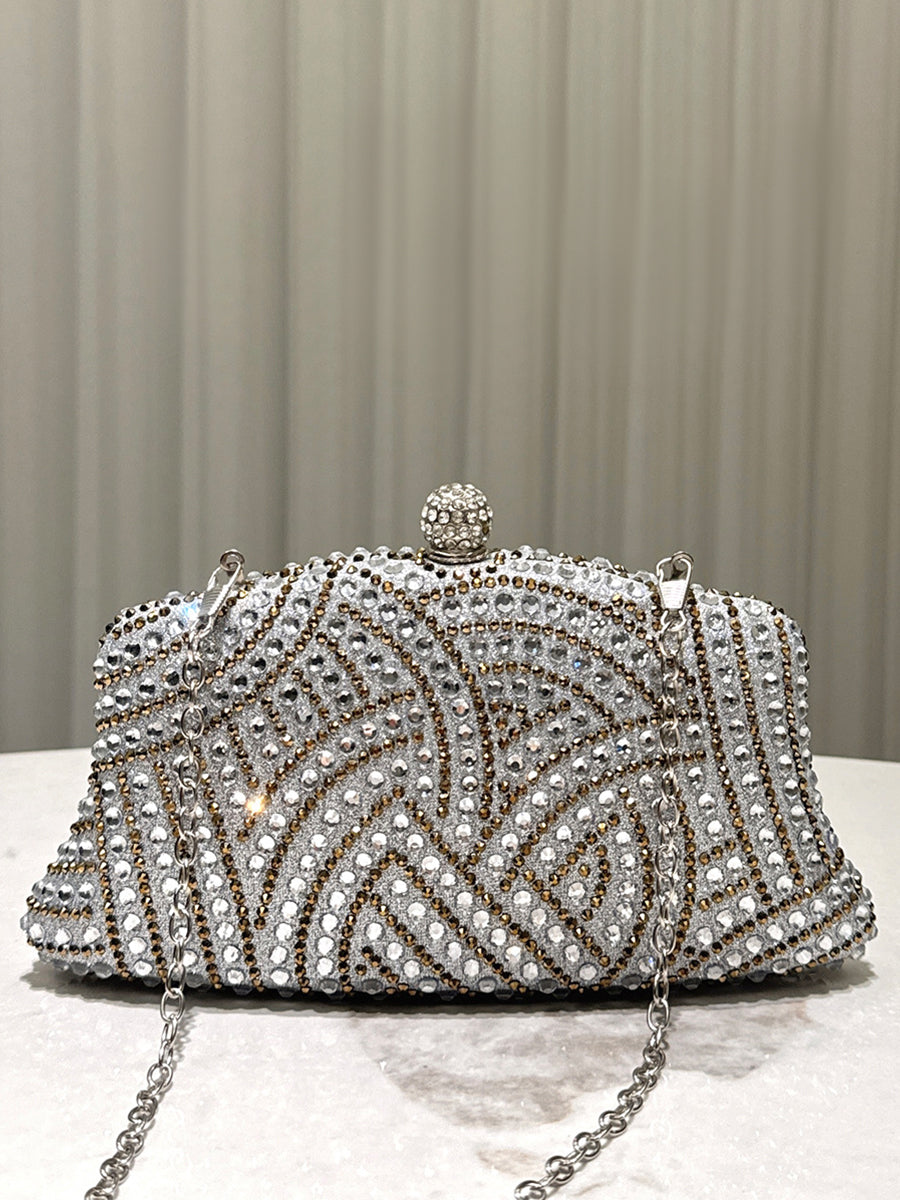Rhinestone Ruched Evening Clutch Bag MNBF121