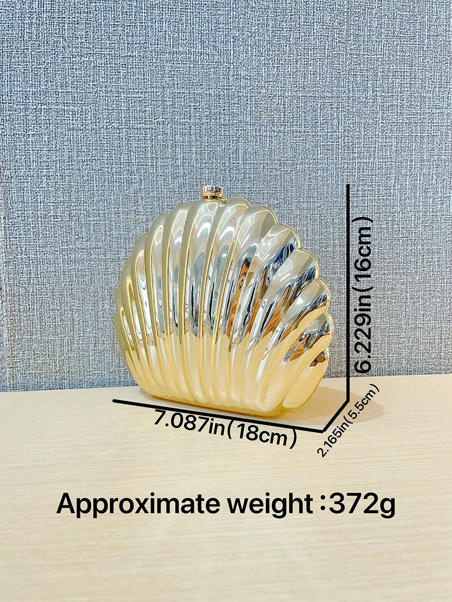 Gold Shell Shaped Clutch Bag MNBF129