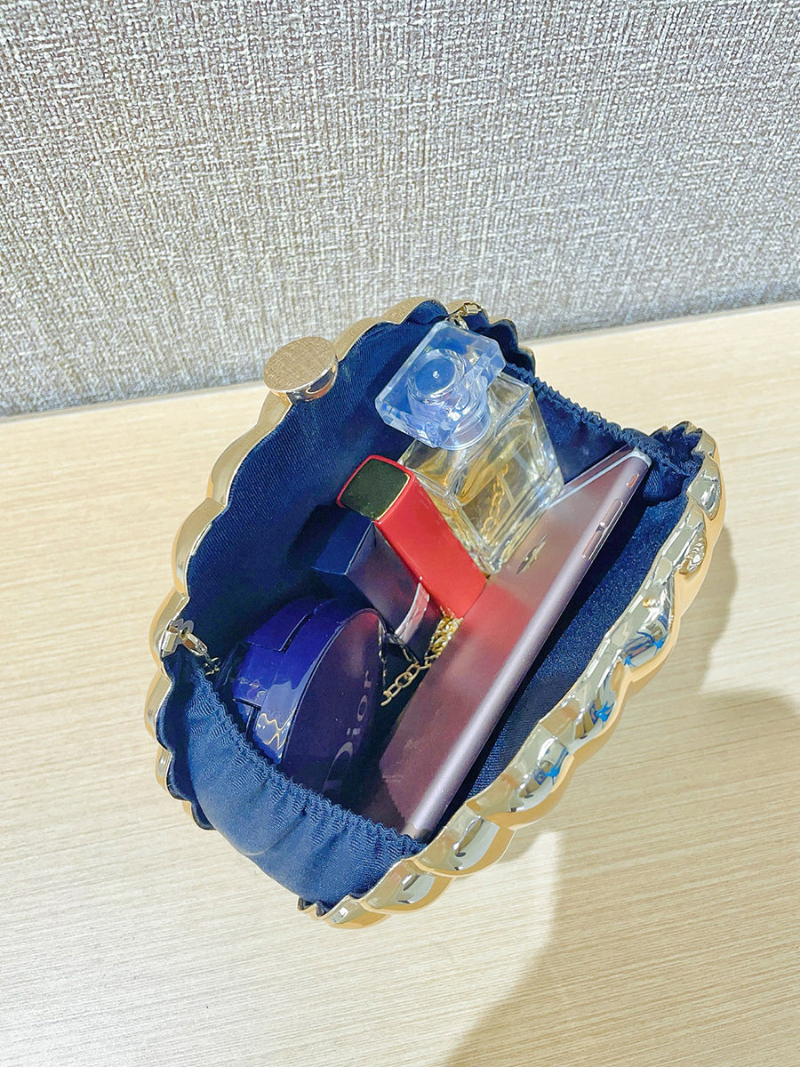 Gold Shell Shaped Clutch Bag MNBF129