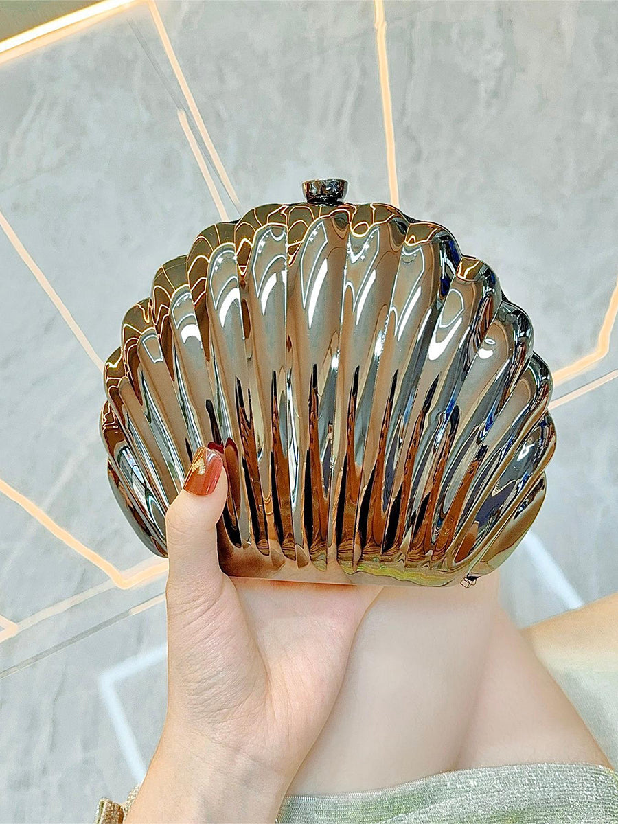 Gold Shell Shaped Clutch Bag MNBF129