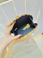 Gold Shell Shaped Clutch Bag MNBF129