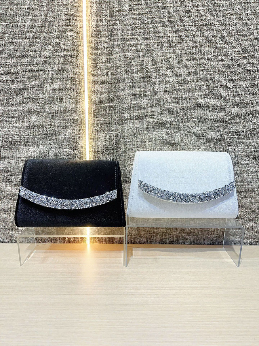 Black Velvet Crystal Wave Clutch MNBF132