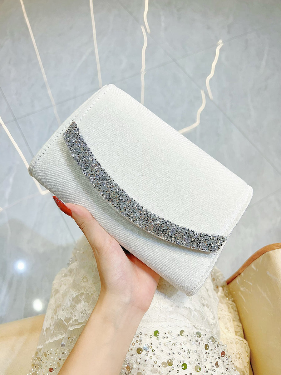 Black Velvet Crystal Wave Clutch MNBF132