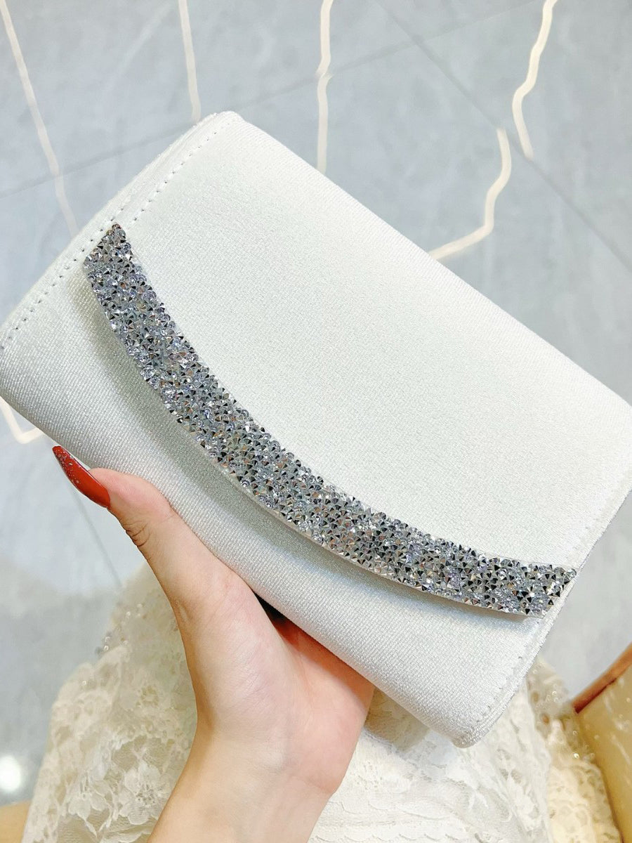 Black Velvet Crystal Wave Clutch MNBF132