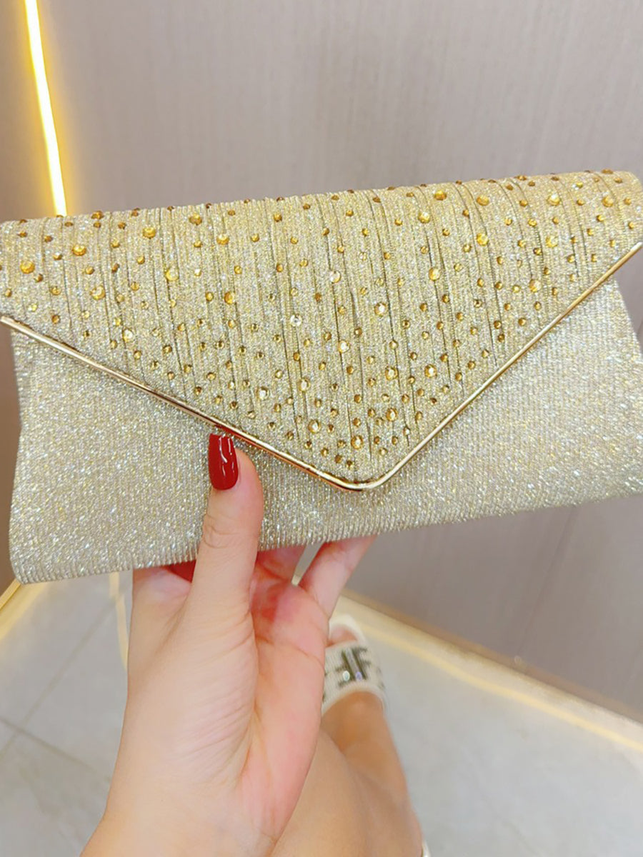 Glitter Crystal Dot Envelope Clutch MNBF134