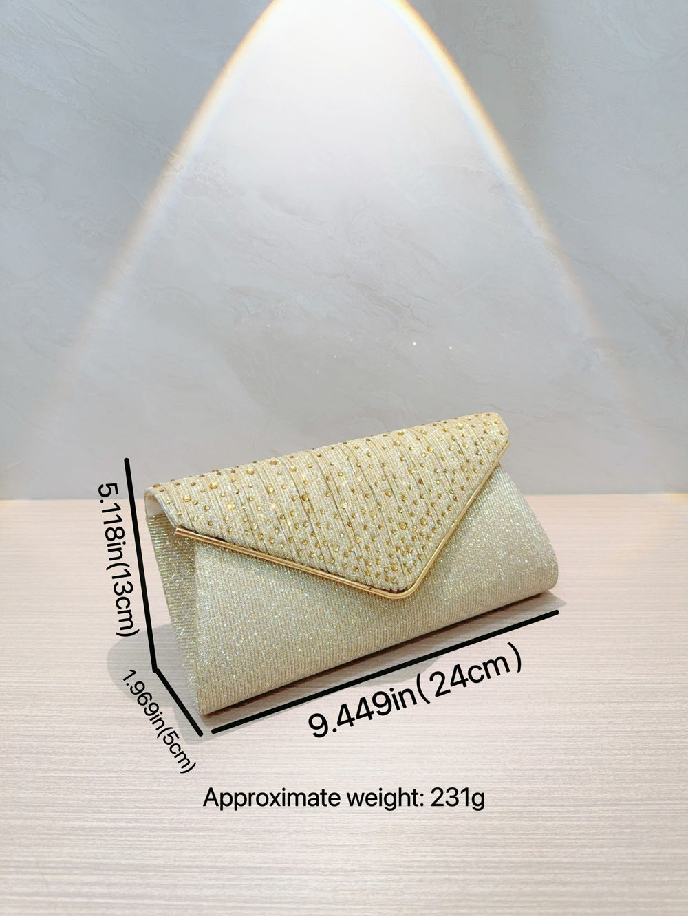 Glitter Crystal Dot Envelope Clutch MNBF134