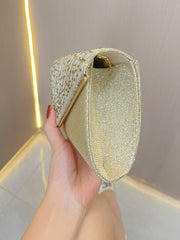 Glitter Crystal Dot Envelope Clutch MNBF134