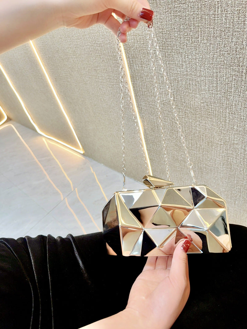 Geometric Faceted Hardcase Clutch MNBF137