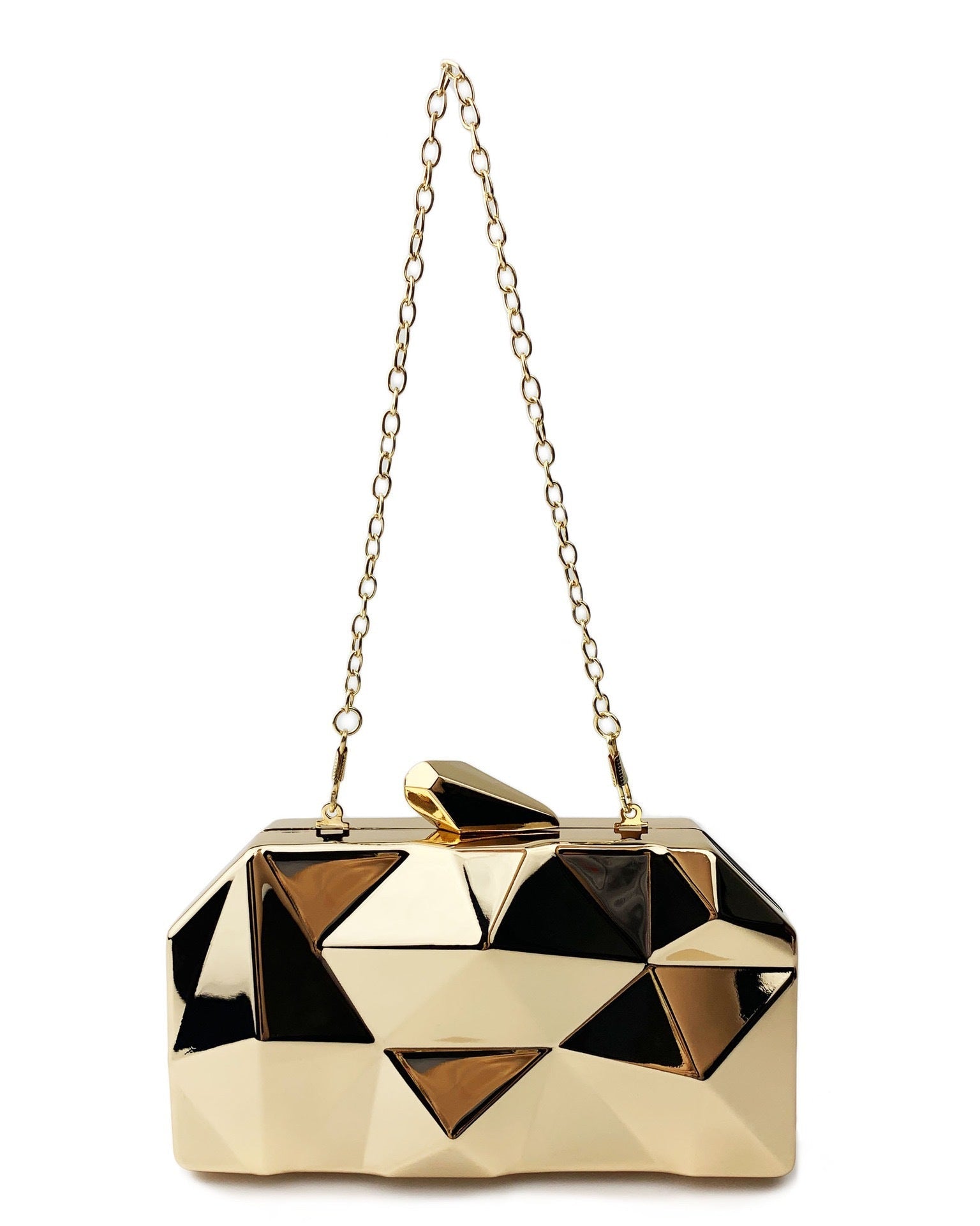 Geometric Faceted Hardcase Clutch MNBF137