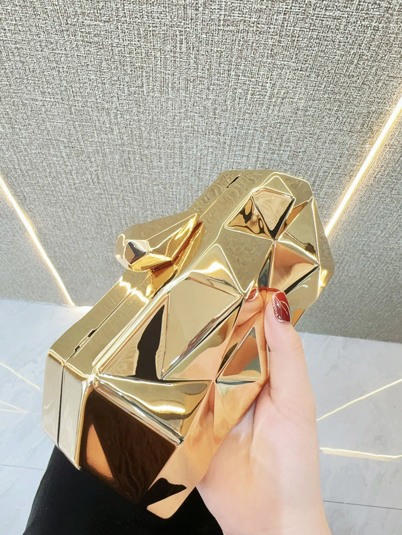 Geometric Faceted Hardcase Clutch MNBF137