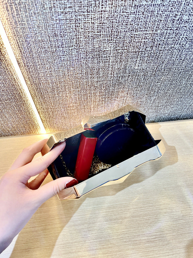 Geometric Faceted Hardcase Clutch MNBF137