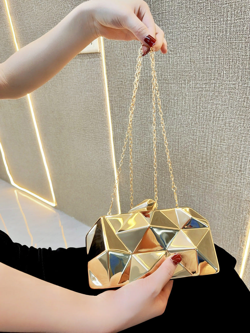 Geometric Faceted Hardcase Clutch MNBF137