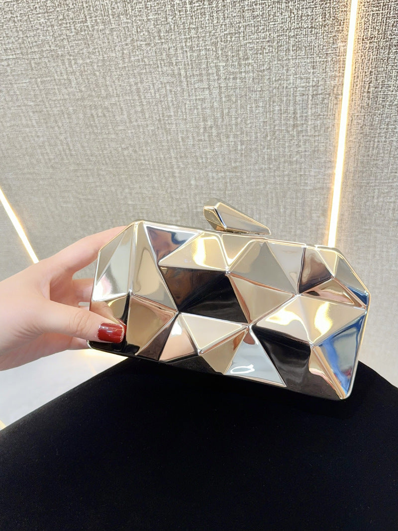Geometric Faceted Hardcase Clutch MNBF137