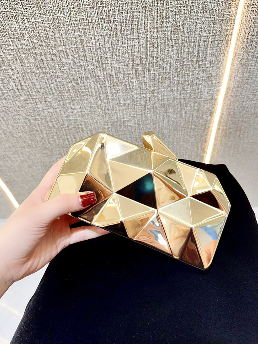 Geometric Faceted Hardcase Clutch MNBF137