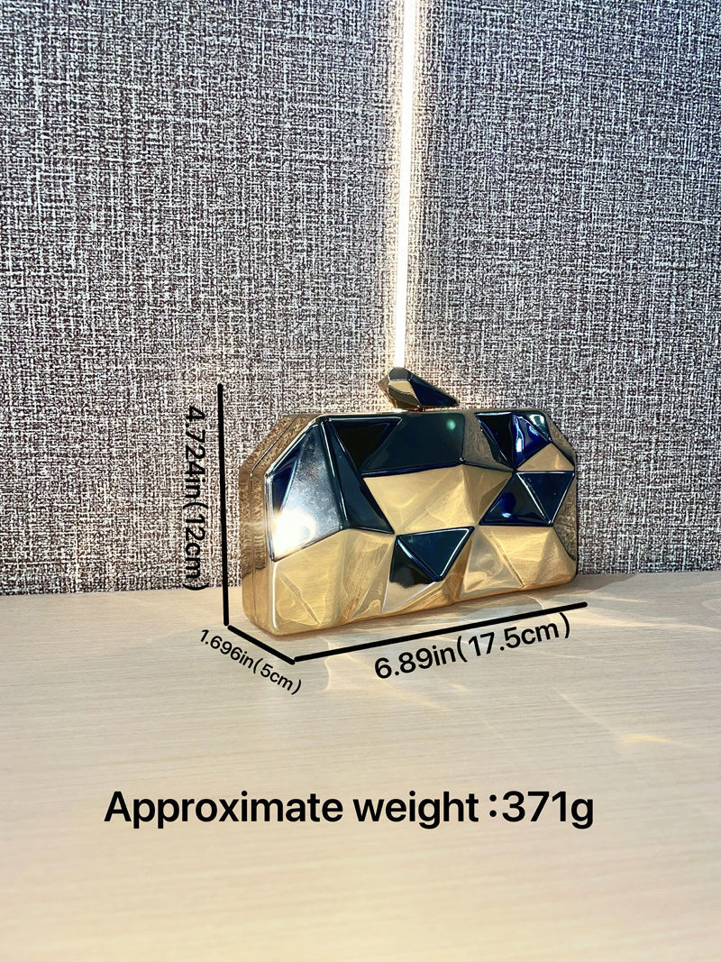 Geometric Faceted Hardcase Clutch MNBF137
