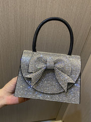 Crystal Bow Embellished Top Handle Clutch MNBF139