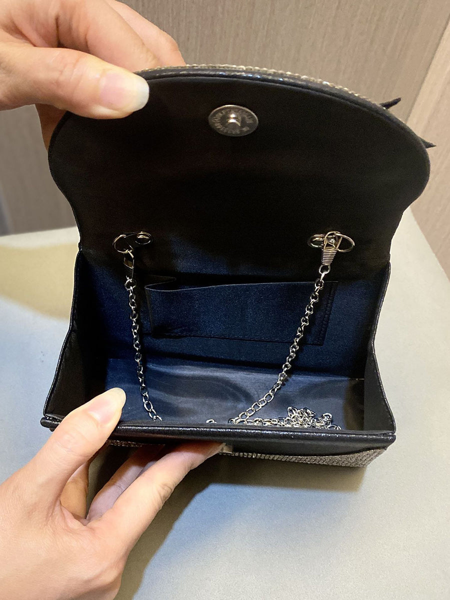 Crystal Bow Embellished Top Handle Clutch MNBF139