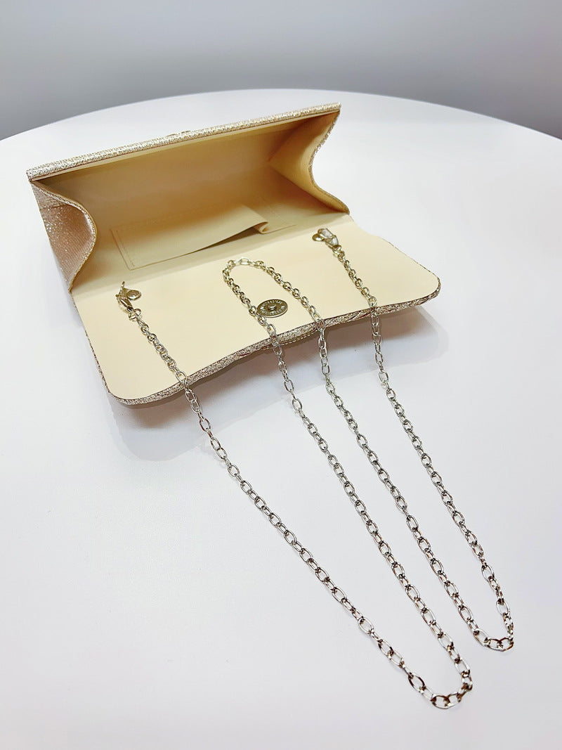 Pleated Crystal Bead Clutch MNBF142