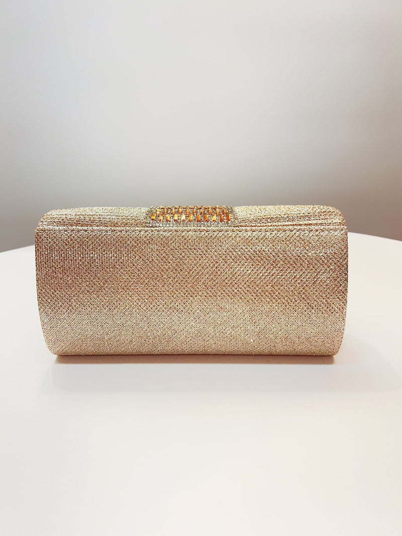 Pleated Crystal Bead Clutch MNBF142
