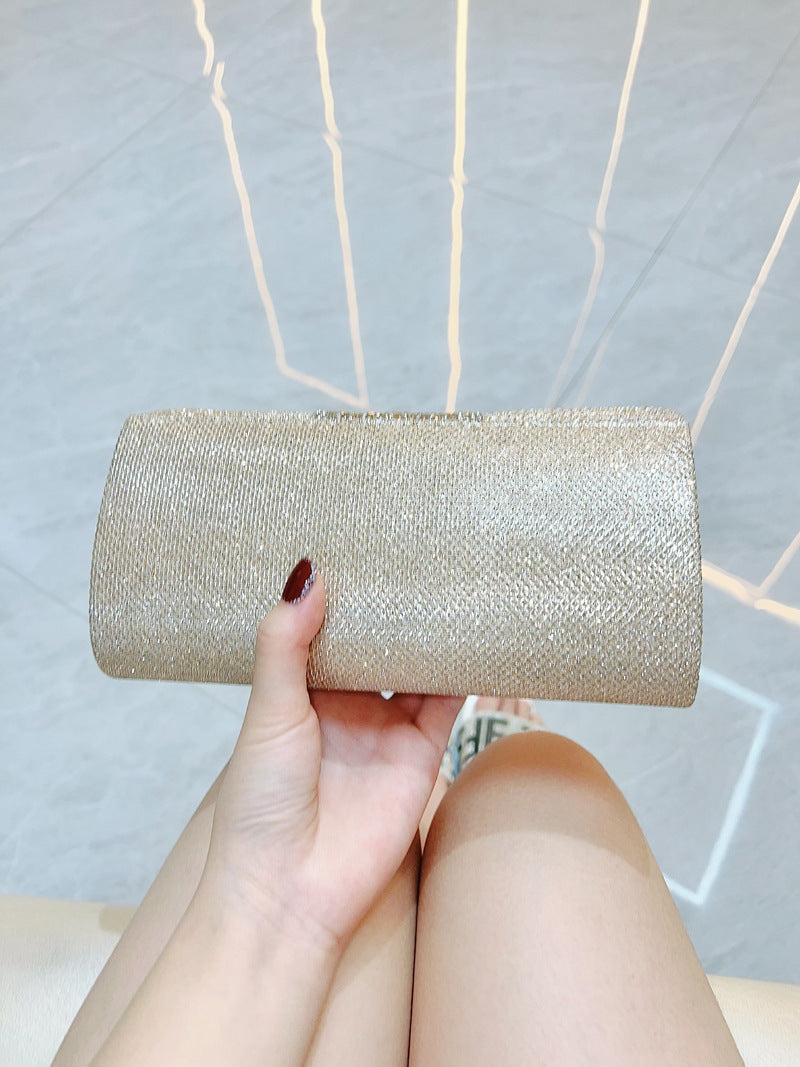 Pleated Crystal Bead Clutch MNBF142