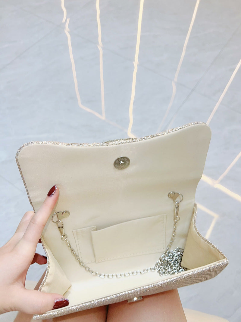 Pleated Crystal Bead Clutch MNBF142