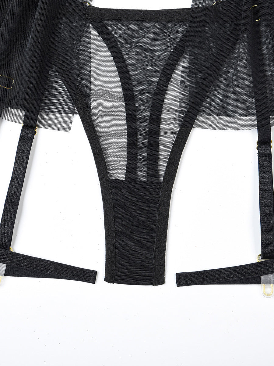 Corset Mesh See-through Sexy Lingerie Set MSL089