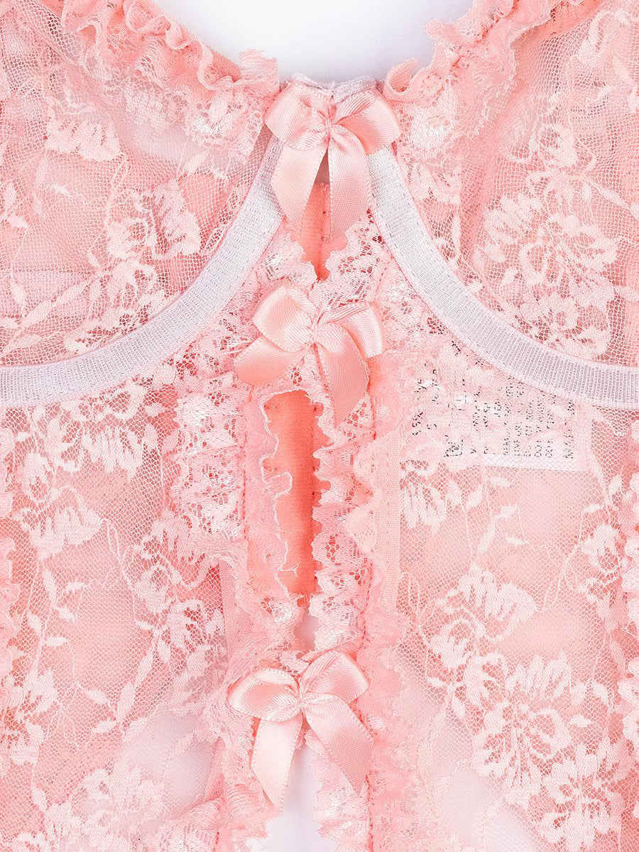 White Lace Cutout Ruffled Sexy Lingerie MSL097