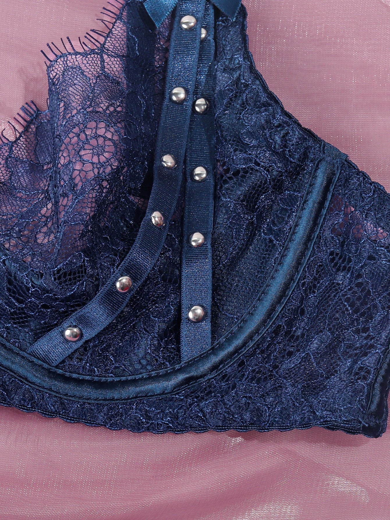 Ruffled Lace Sexy Beaded Lingerie Set MSL107