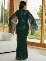 Plus Mermaid Sequin Evening Dress PXJ1263