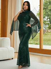 Plus Mermaid Sequin Evening Dress PXJ1263