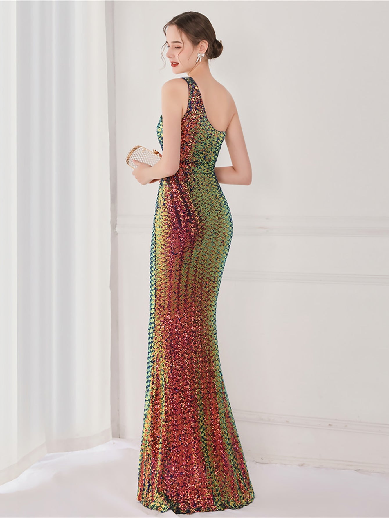 Tiffany One Shoulder Sequin Mermaid Cocktail Dress
