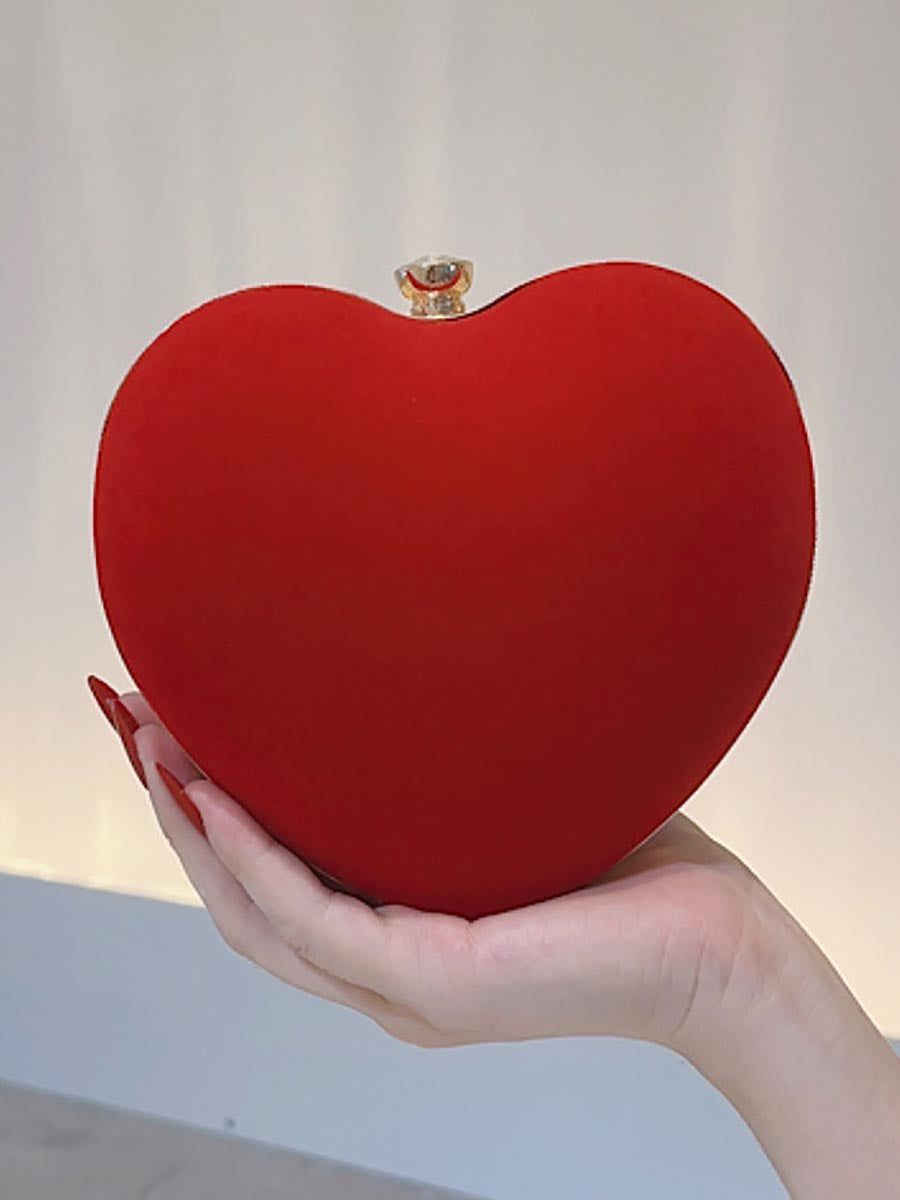 Red Velvet Heart-Shaped Clutch MNBF128