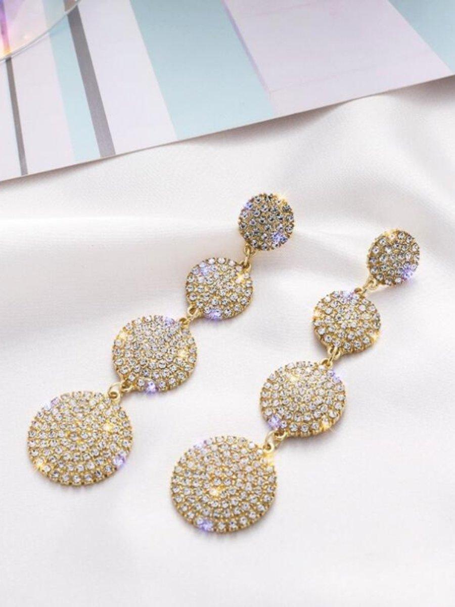 Needle Stone Geometric Circle S925 Silver Drop Earrings MSE101026