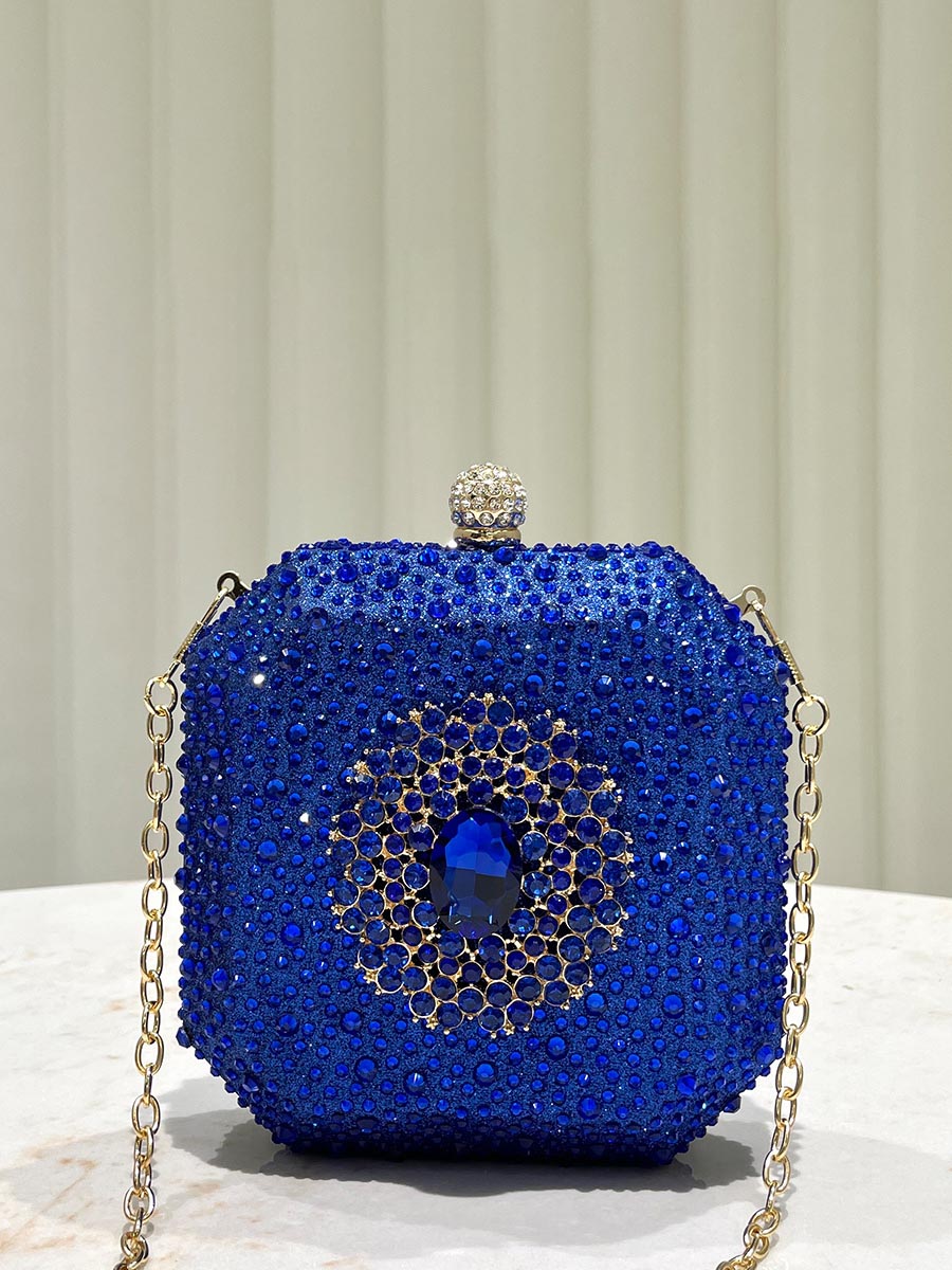 Emerald Green Rhinestone Statement Clutch Bag MNBF120